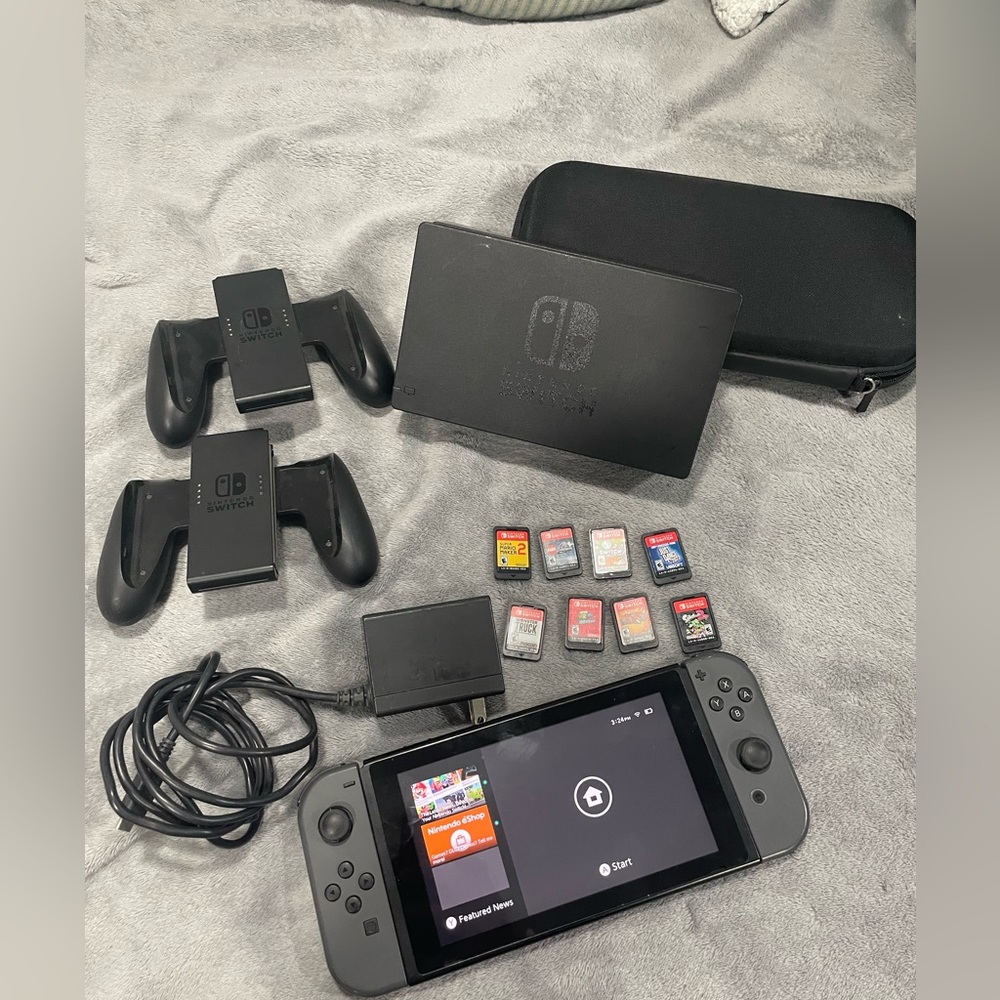 Nintendo Switch with 8 games. Banned.